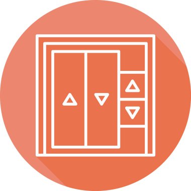Asansör web simgesi, vektör illüstrasyonu