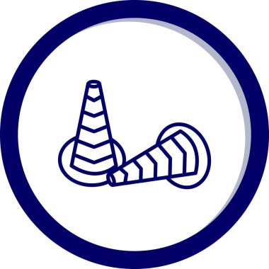 Trafik Konileri web simgesi, vektör illüstrasyonu