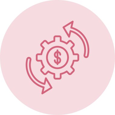 dişli ve dolar işareti web simgesi basit illüstrasyon