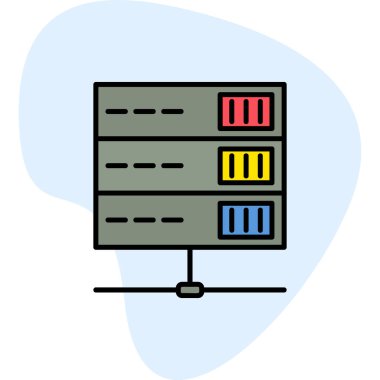 bilgisayar sunucu simgesi, vektör illüstrasyonu basit tasarım