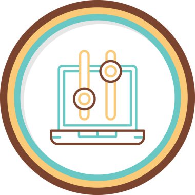 dizüstü bilgisayar simgesi, vektör illüstrasyonu basit tasarım