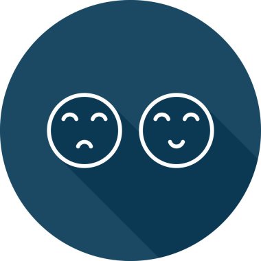 Üzgün surat ifadeleri. Web basit illüstrasyonu