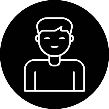  Erkek kullanıcı. Web simgesi basit illüstrasyon