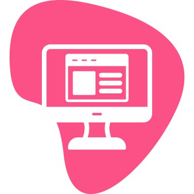 Web sitesi işareti, vektör illüstrasyonlu blog simgesi, bilgisayar ekranı