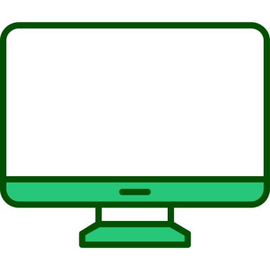 Bilgisayar monitörü. Web simgesi basit illüstrasyon 