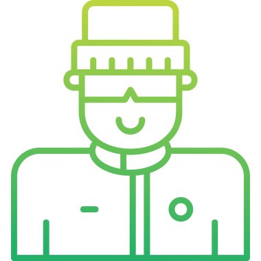 Kayakçı avatar simgesi. vektör illüstrasyonu        