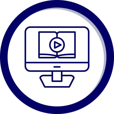 Video dersi için. Web simgesi basit illüstrasyon