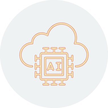 Yapay Zeka simgesi, vektör illüstrasyonu 