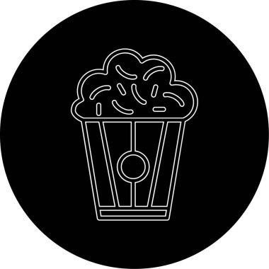 Patlamış mısır. Web simgesi basit illüstrasyon                                  