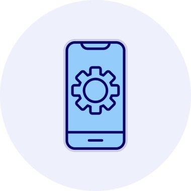 akıllı telefon ayarlama web simgesi vektör çizimi 