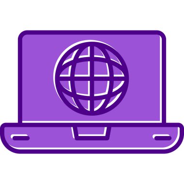 İnternet web simgesi basit illüstrasyon 