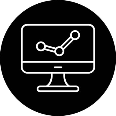 bilgisayar izleme simgesi, vektör illüstrasyonu basit tasarım