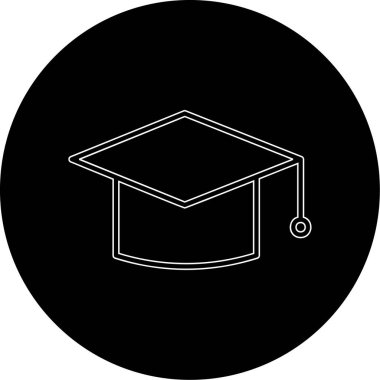 mezuniyet şapkası, web simgesi basit illüstrasyon