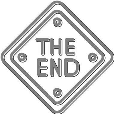 Bitiş web simgesi, vektör illüstrasyonu