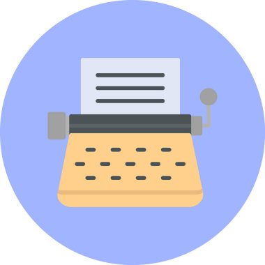 Daktilo. Web simgesi basit illüstrasyon 