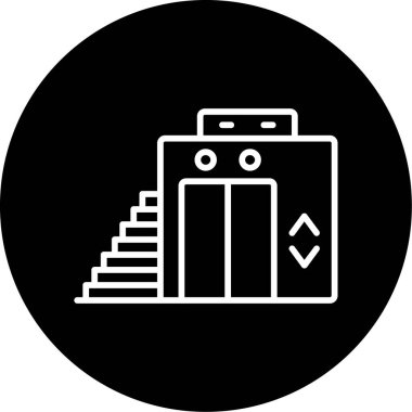 Asansör web simgesi, vektör illüstrasyonu