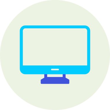 Bilgisayar monitörü. Web simgesi basit illüstrasyon 