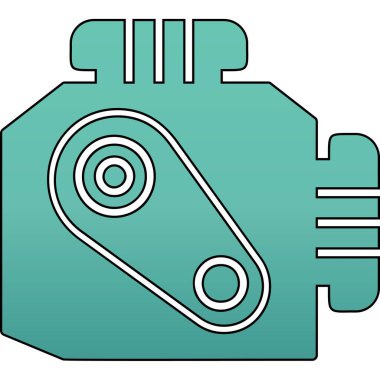 Araba Motoru Web simgesi, vektör illüstrasyonu