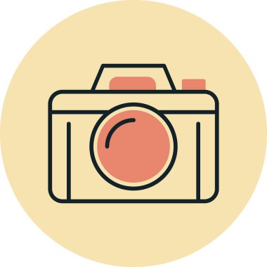 Bir fotoğraf makinesi simgesinin vektör illüstrasyonu