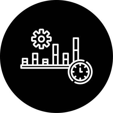  Üretim düzlüğü simgesi, vektör illüstrasyonu