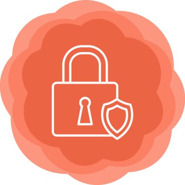 Asma kilit. Web simgesi basit illüstrasyon