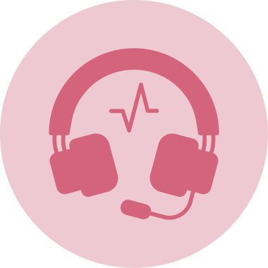 Mikrofon simgesi ve vektör illüstrasyonlu kulaklıklar