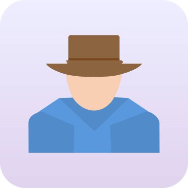 Şapkalı adam. Web simgesi basit illüstrasyon