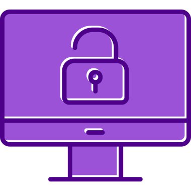 Güvenli olmayan bilgisayar vektör simgesi modern basit illüstrasyon