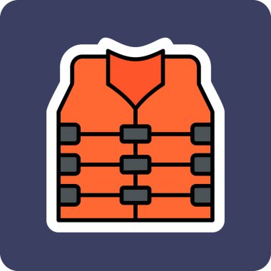 Can yeleği. Web simgesi basit illüstrasyon