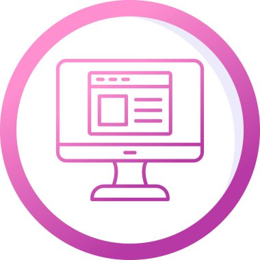 Web sitesi işareti, vektör illüstrasyonlu blog simgesi, bilgisayar ekranı