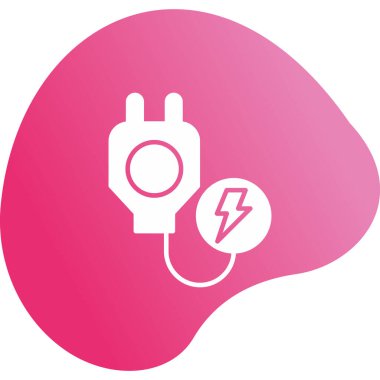 Elektrik prizi ve yıldırımın vektör çizimi