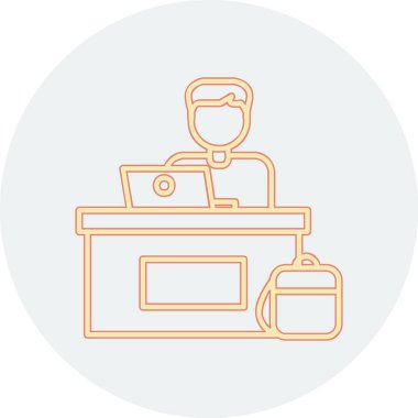 ofis çalışanı simgesi vektör illüstrasyon