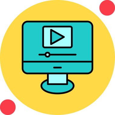 video oynatıcı simgesi, vektör illüstrasyonu 