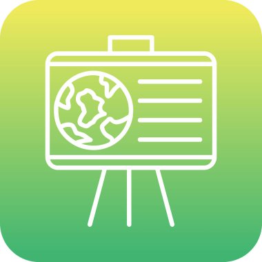 Coğrafya web simgesi, vektör illüstrasyonu