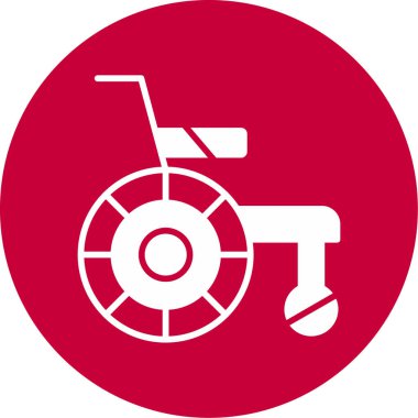 Tekerlekli sandalye web simgesinin vektör çizimi