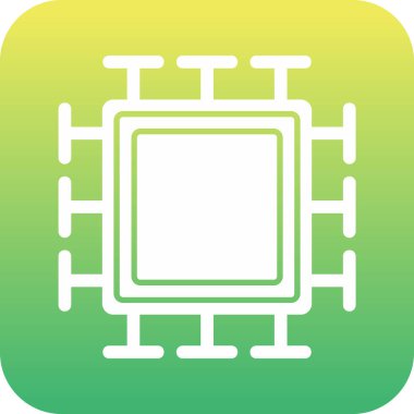  Mikroçip. Web simgesi basit illüstrasyon