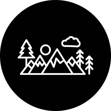 Bir dağ manzarasının vektör çizimi 