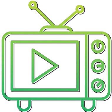 televizyon web simgesi, vektör çizim 