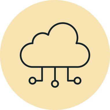 bulut hesaplama ağ simgesi, vektör illüstrasyonu 