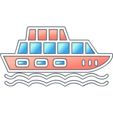 Yolcu gemisi. Web simgesi basit illüstrasyon