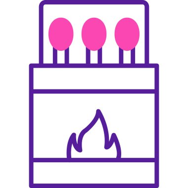 Kibrit. Web simgesi basit illüstrasyon 