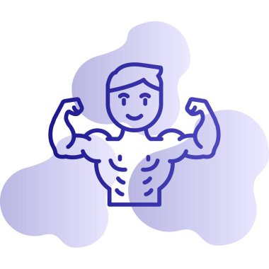 Vücut geliştirici. Web simgesi basit illüstrasyon