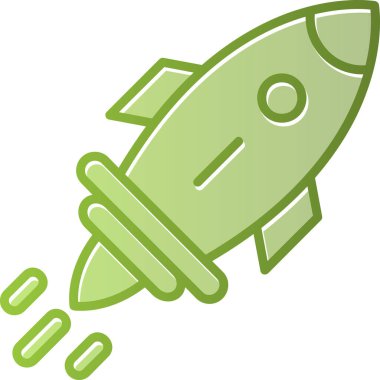 Roket. Web simgesi basit illüstrasyon 