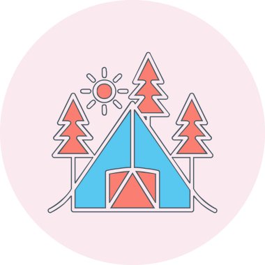 Kamp web simgesi vektör illüstrasyonu