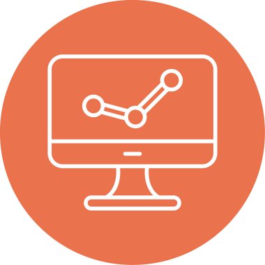 bilgisayar izleme simgesi, vektör illüstrasyonu basit tasarım