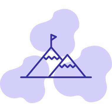 Başarı Dağı simgesinin vektör illüstrasyonu 