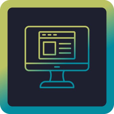 Web sitesi işareti, vektör illüstrasyonlu blog simgesi, bilgisayar ekranı