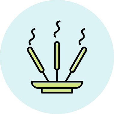 Tütsü çubukları simgesinin web çizimi