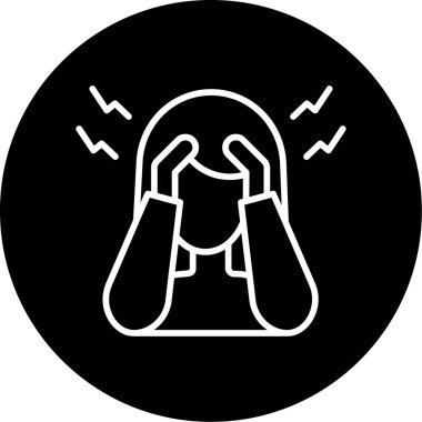 Stres simgesi olan kadın, vektör illüstrasyonu