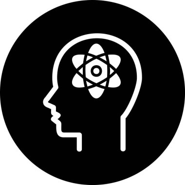 İnsan beyni simgesi, basit vektör çizimi 